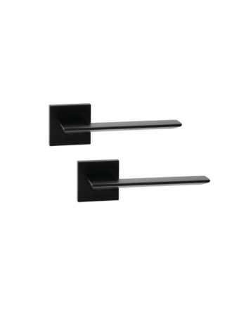 Дверна ручка KEDR ULTRA R21 - 175 тонка розетка Чорний матовий (MBP)