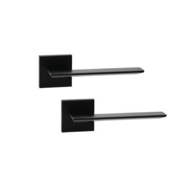 Дверна ручка KEDR ULTRA R21 - 175 тонка розетка Чорний матовий (MBP)