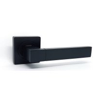 Дверная ручка KEDR на розетте R08.081-AL-Black mat черный матовый