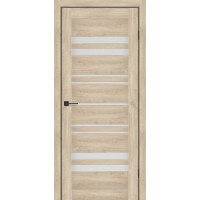 Межкомнатные двери KFD модель Comfort (Дуб Обыкновенный PVC) стекло Сатин/BLK черным