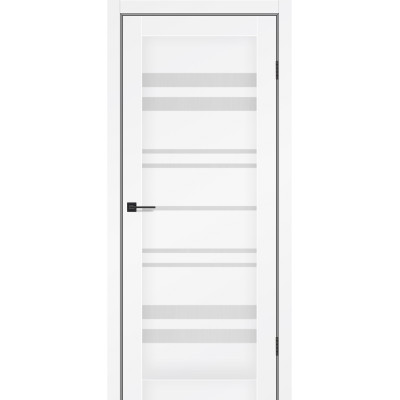 Межкомнатные двери KFD модель Comfort Снежный Мат (PVC) стекло Сатин или стекло Черное BLK