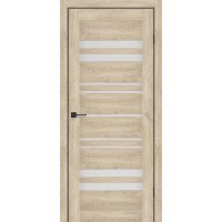 Межкомнатные двери KFD модель Comfort (Дуб Обыкновенный PVC) стекло Сатин/BLK черным