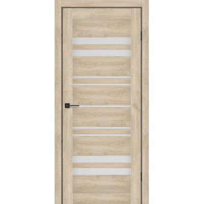 Міжкімнатні двері KFD модель Comfort (Дуб Звичайний PVC) скло Сатин/BLK чорним