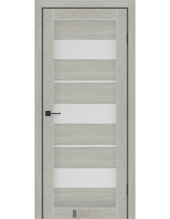 Межкомнатные двери KFD модель Flora (Дуб Скандинавский PVC) стекло Сатин/BLK черным