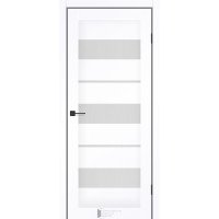 Межкомнатные двери KFD модель Flora Снежный Мат (PVC) стекло Сатин/BLK черным