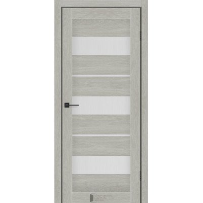 Межкомнатные двери KFD модель Flora (Дуб Скандинавский PVC) стекло Сатин/BLK черным