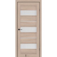 Двери межкомнатные KFD модель Flora (Шимо меранти) стекло Сатин/BLK черным