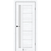 Межкомнатные двери KFD модель Grand Альба Белая (PVC) стекло Сатин или BLK черное стекло