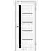 Межкомнатные двери KFD модель Grand Альба Белая (PVC) стекло Сатин или BLK черное стекло