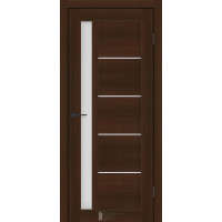 Межкомнатные двери KFD модель Grand Каштан (PVC) стекло Сатин/BLK черное стекло