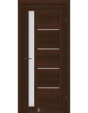 Межкомнатные двери KFD модель Grand Каштан (PVC) стекло Сатин/BLK черное стекло