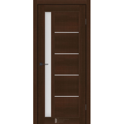 Межкомнатные двери KFD модель Grand Каштан (PVC) стекло Сатин/BLK черное стекло