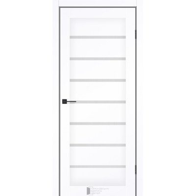 Межкомнатные двери KFD модель Lira Снежный Мат (PVC) стекло Сатин