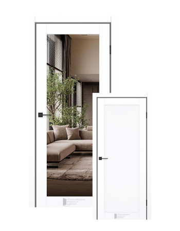 Двери КФД модель PRESTIGE 10 Белый Мат с односторонним зеркалом