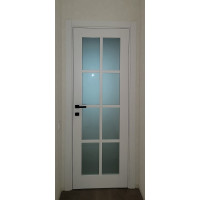 Межкомнатные двери KFD модель PRESTIGE 11 (Белый Мат (PP) Германия) стекло Сатин