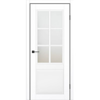 Межкомнатные двери KFD PRESTIGE 12 (Белый Мат (PP) Германия) со стеклом Сатин