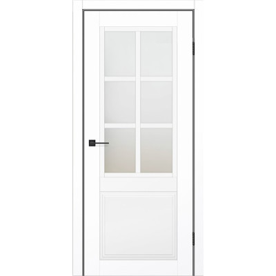 Межкомнатные двери KFD PRESTIGE 12 (Белый Мат (PP) Германия) со стеклом Сатин