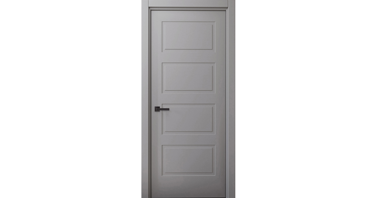 Межкомнатные двери Классик-2 Серая пастель глухая Контур (без стекла ...