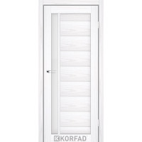 Двері Korfad FL-01 Біла модрина скло сатин або чорне