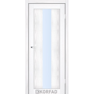 Межкомнатные двери Корфад Коллекция PORTO Модель PR-10 (Белая лиственница) со стеклом сатин