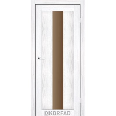Міжкімнатні двері Корфад PR-10 (Біла модрина) з бронзовим склом, Колекція PORTO