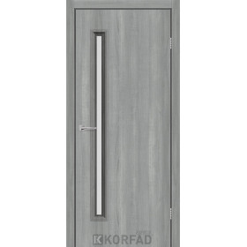 Двері Korfad Express модель CORNER GLASS-01 Ясень Сталевий скло сатин або чорне
