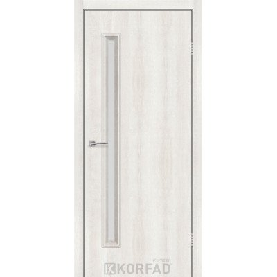 Двері Korfad Express модель CORNER GLASS-01 Ясень Шовковий скло сатин або чорне