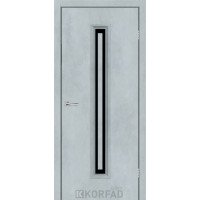 Двері Korfad Express модель CORNER GLASS-02 Цемент Світлий скло сатин або чорне