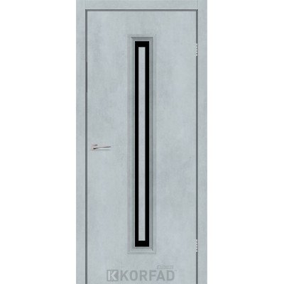Двері Korfad Express модель CORNER GLASS-02 Цемент Світлий скло сатин або чорне