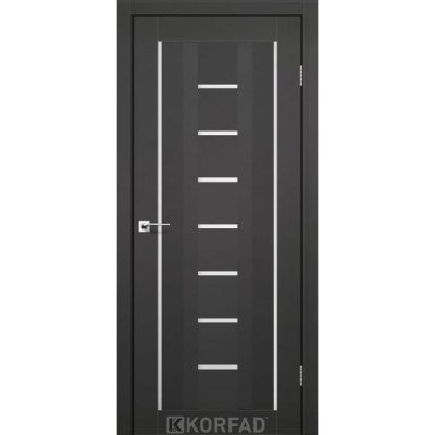 Межкомнатные двери Корфад Коллекция ALIANO Модель AL-04 (Super PET Антрацит) Сатин белый