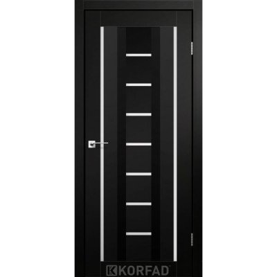 Межкомнатные двери Корфад Коллекция ALIANO Модель AL-04 (Super PET Чёрный) Сатин белый