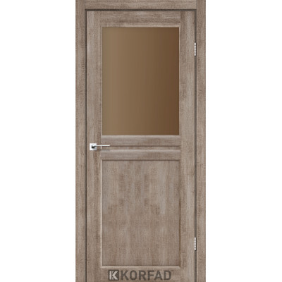 Межкомнотные двери Корфад Коллекция MILANO Модель ML-03 (Эш-вайт) с бронзовым стеклом