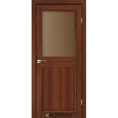 Межкомнотные двери Корфад Коллекция MILANO Модель ML-03 (Орех) с бронзовым стеклом
