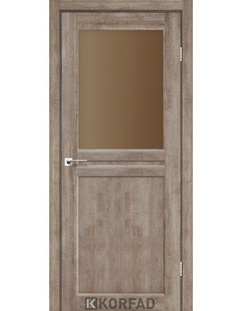 Межкомнотные двери Корфад Коллекция MILANO Модель ML-03 (Эш-вайт) с бронзовым стеклом