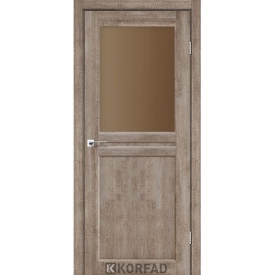 Межкомнотные двери Корфад Коллекция MILANO Модель ML-03 (Эш-вайт) с бронзовым стеклом