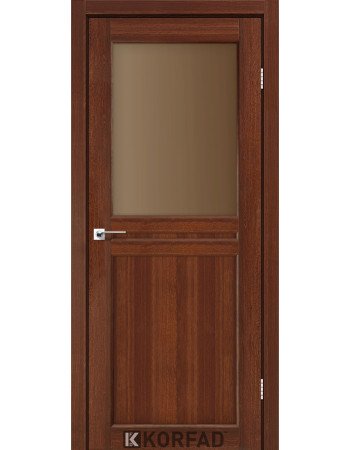 Межкомнотные двери Корфад Коллекция MILANO Модель ML-03 (Орех) с бронзовым стеклом