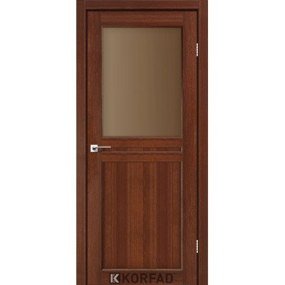Межкомнотные двери Корфад Коллекция MILANO Модель ML-03 (Орех) с бронзовым стеклом