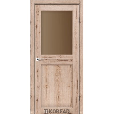 Межкомнотные двери Корфад Коллекция MILANO Модель ML-03 (Дуб тобакко) с бронзовым стеклом