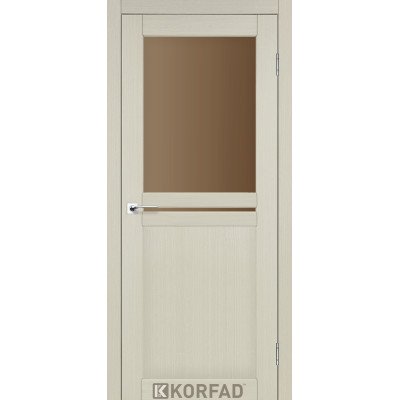 Межкомнотные двери Корфад Коллекция MILANO Модель ML-04 (Дуб белёный) с бронзовым стеклом