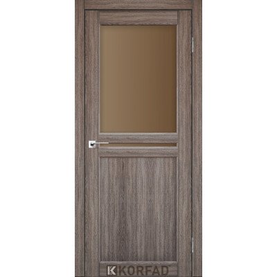 Межкомнотные двери Корфад Коллекция MILANO Модель ML-04 (Дуб грей) с бронзовым стеклом