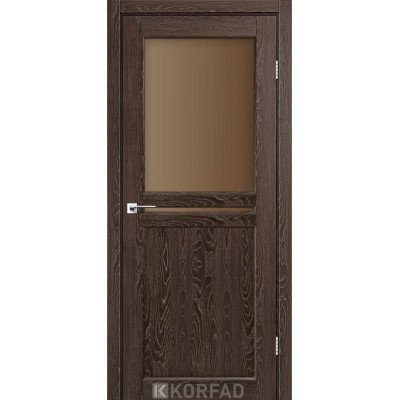Межкомнотные двери Корфад Коллекция MILANO Модель ML-04 (Дуб марсала) с бронзовым стеклом