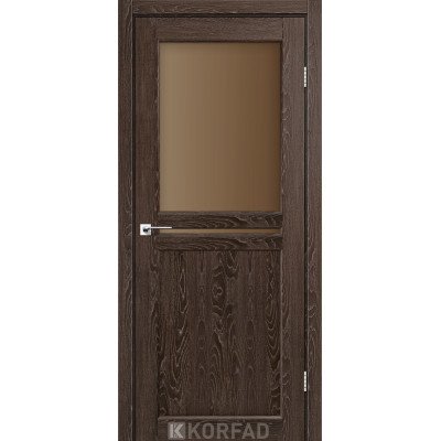 Межкомнотные двери Корфад Коллекция MILANO Модель ML-04 (Дуб марсала) с бронзовым стеклом