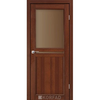 Міжкімнатні Двері Корфад Колекція MILANO Модель ML-04 (Горіх) з бронзовим склом