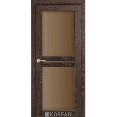 Межкомнотные двери Корфад Коллекция MILANO Модель ML-05 (Дуб марсала) с бронзовым стеклом