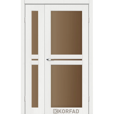 Межкомнотные двери Корфад Коллекция MILANO Модель ML-06 (Ясень белый) полутоные с бронзовым стеком