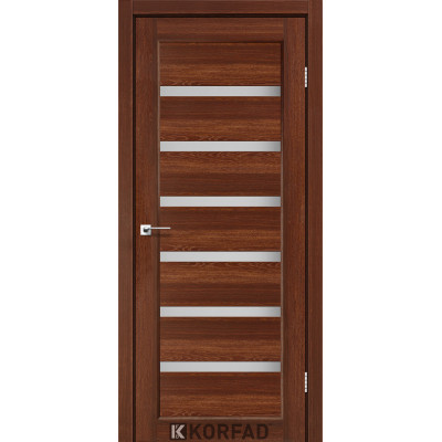 Межкомнатные двери Корфад Коллекция PORTO Модель PR-01 (Орех) со стеклом сатин