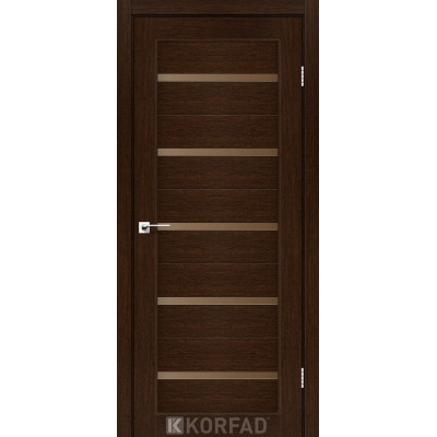Межкомнатные двери Корфад Коллекция PORTO Модель PR-02 (Венге) с Брозновым стеклом