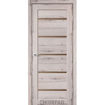 Міжкімнатні двері Корфад Колекція PORTO Модель PR-02 (Дуб нордік) з бронзовим склом
