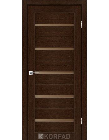 Міжкімнатні Двері Корфад Колекція PORTO Модель PR-02 (Венге) з Бронзовим склом 