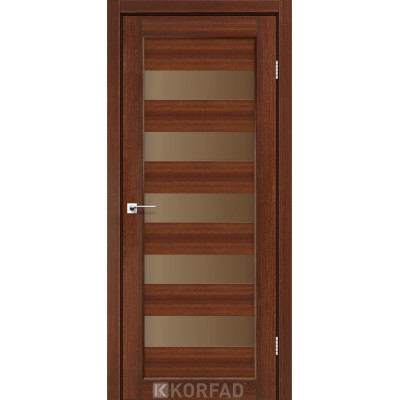 Межкомнатные двери Корфад Коллекция PORTO Модель PR-08 (Орех) с Бронзовым стеклом